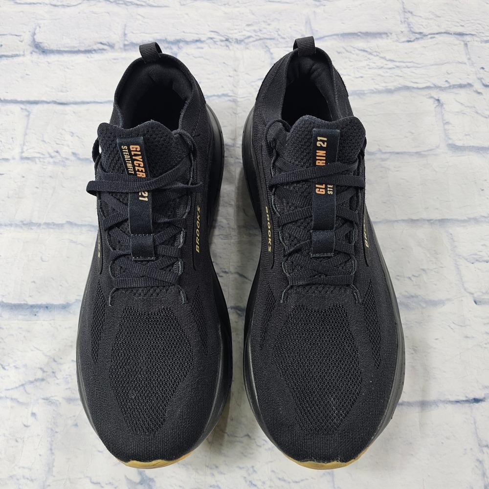 Brooks Glycerin StealthFit 21 Running Shoes Mens 11.5 Black Gold Sneakers - Picture 2 of 13